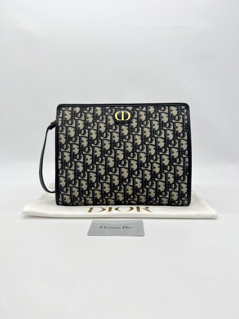 Dior 30 Montaigne Dea Pouch Blue Oblique Canvas GHW