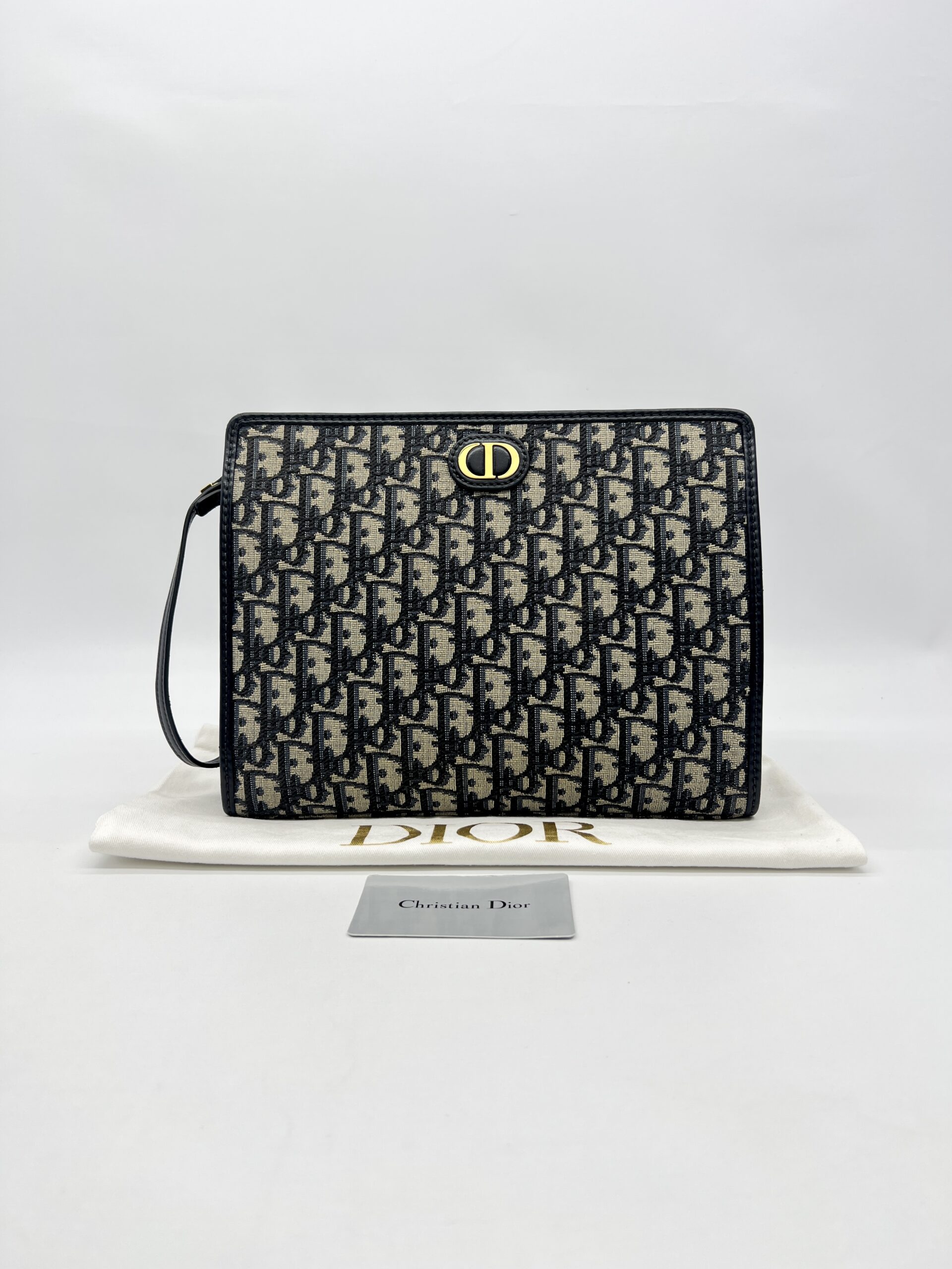 Dior 30 Montaigne Dea Pouch Blue Oblique Canvas GHW