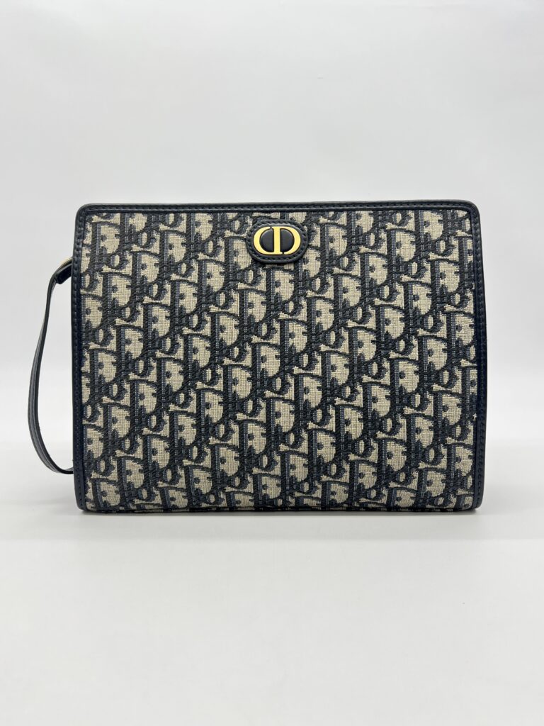 Dior 30 Montaigne Dea Pouch Blue Oblique Canvas GHW