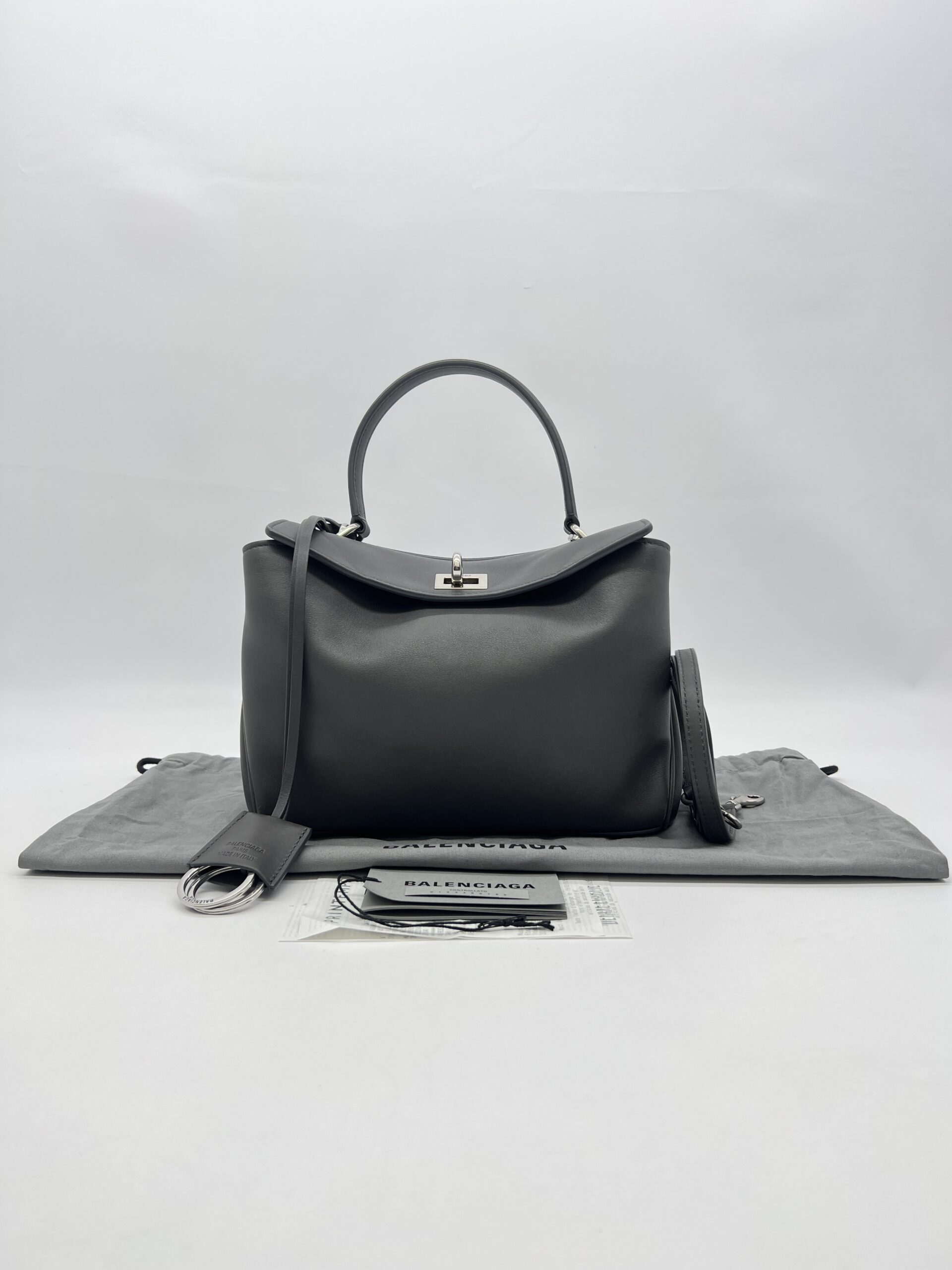 Balenciaga Rodeo Mini Smooth Calfskin Grey SHW