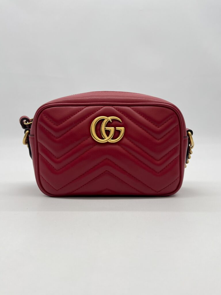 Gucci Mini Marmont Camera Bag Red GHW