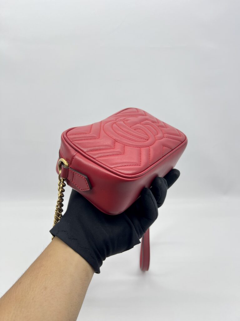 Gucci Mini Marmont Camera Bag Red GHW
