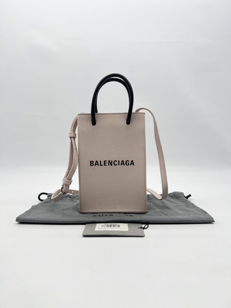 Balenciaga Shopping Phone Holder Light Pink & Black