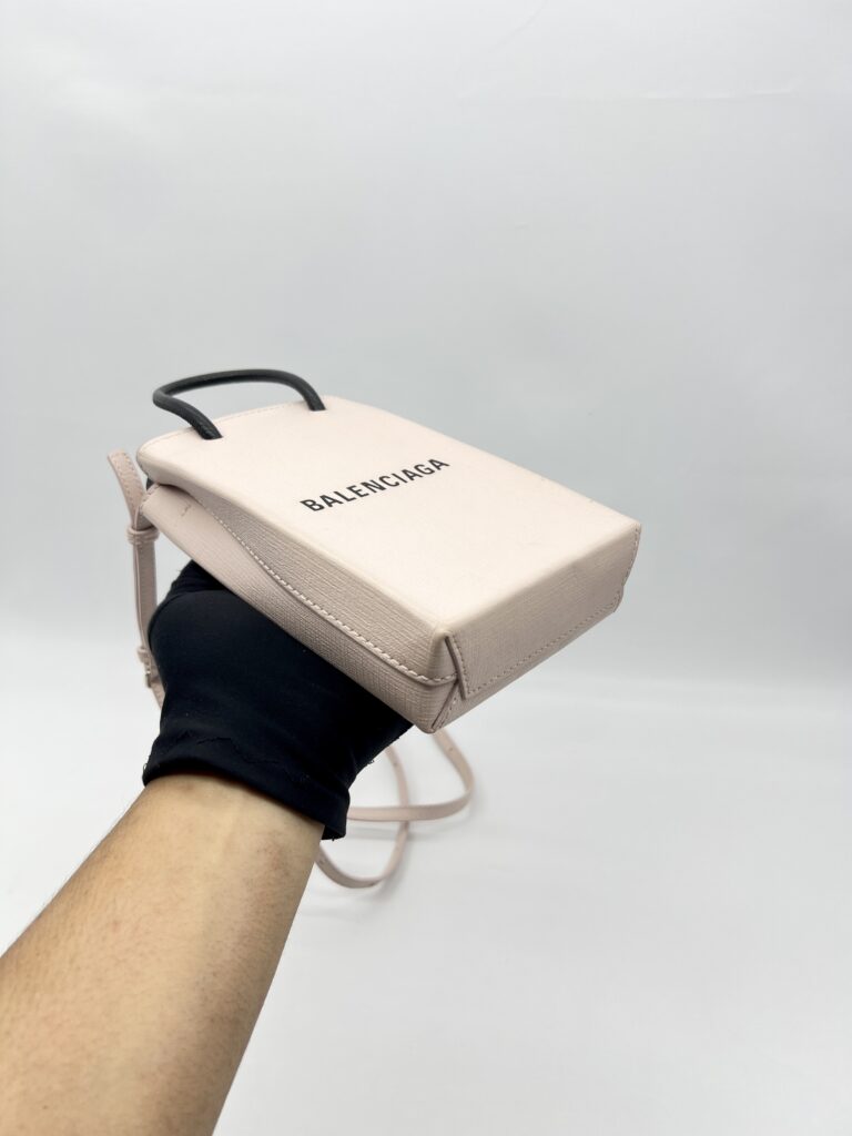 Balenciaga Shopping Phone Holder Light Pink & Black
