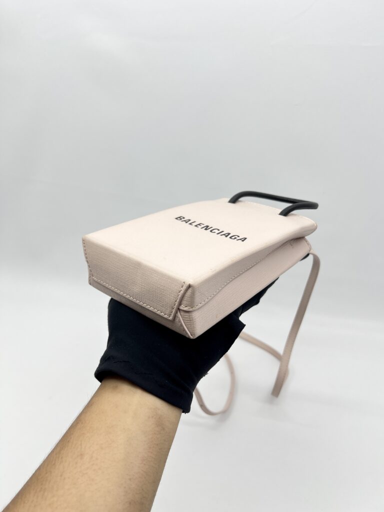 Balenciaga Shopping Phone Holder Light Pink & Black