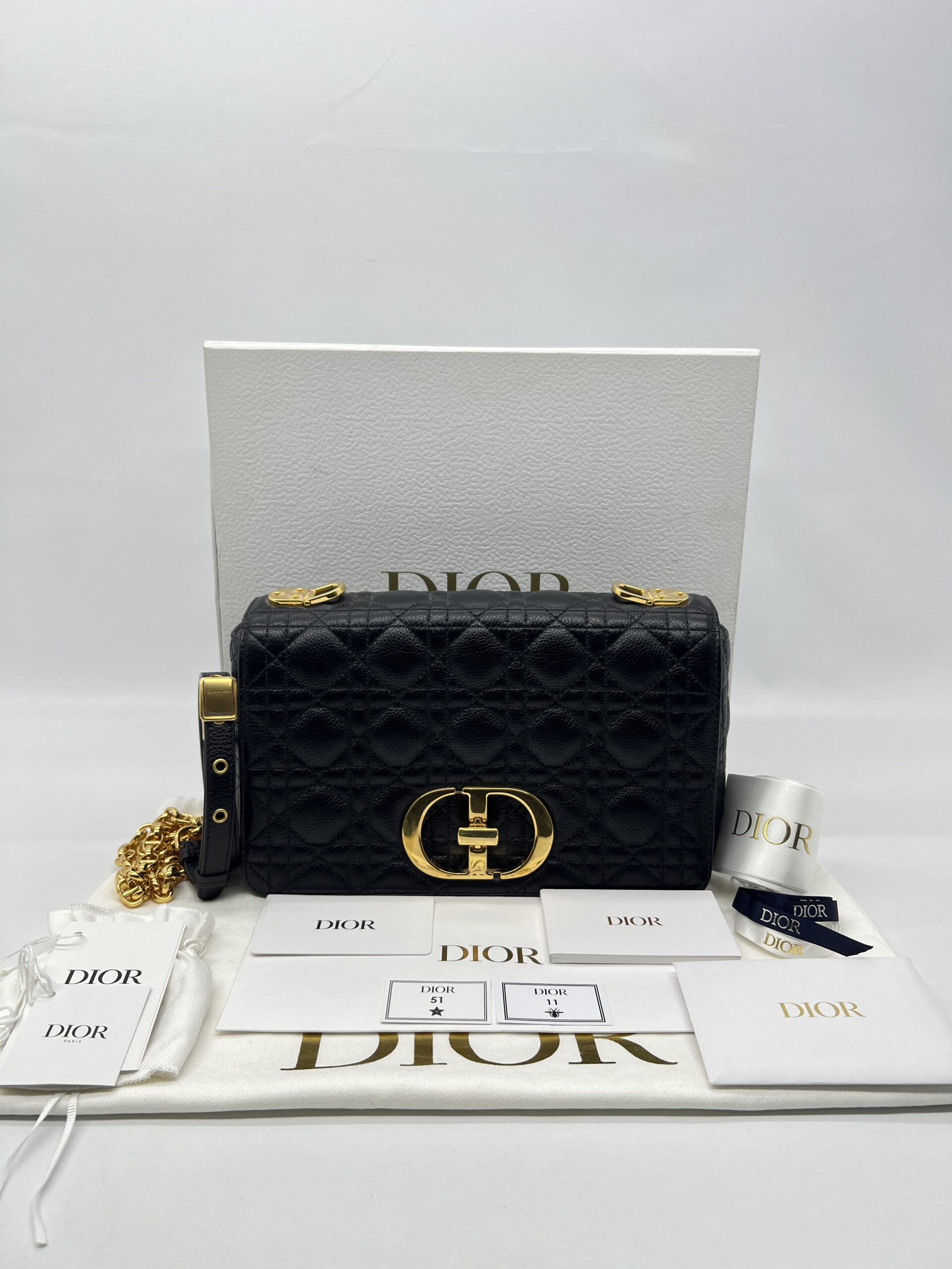 Dior Medium Caro Black GHW