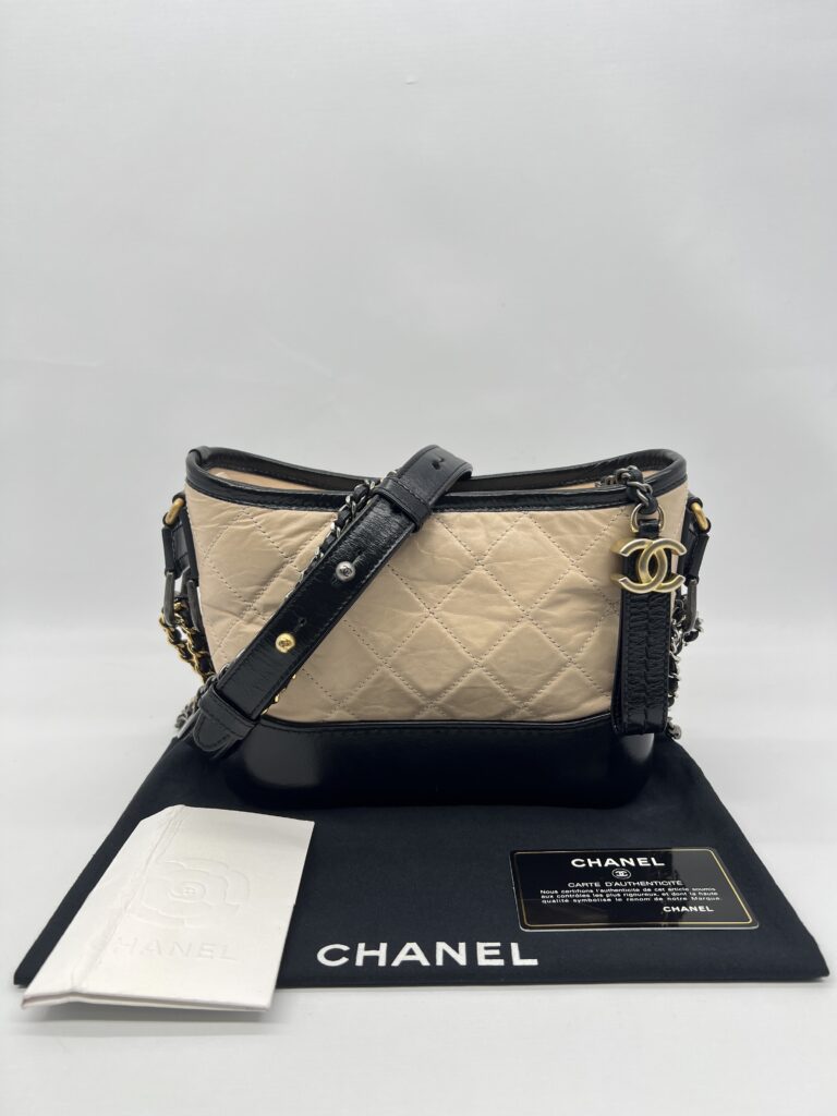 Chanel Gabrielle Small Beige Black