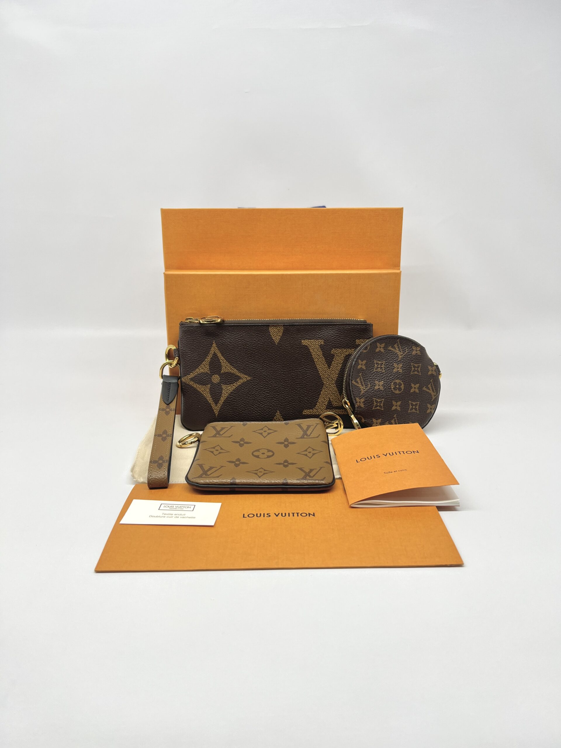Louis Vuitton Pouch Trio Monogram Reverse GHW