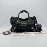 Balenciaga City Small Edge Chevre Black GHW