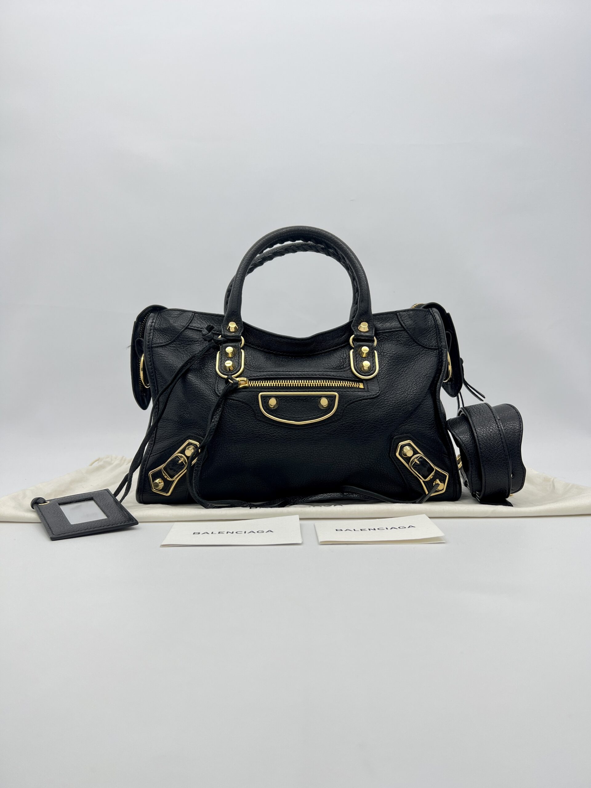 Balenciaga City Small Edge Chevre Black GHW