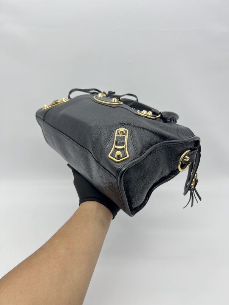 Balenciaga City Small Edge Chevre Black GHW