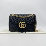 Gucci GG Marmont Medium Matelasse Black GHW