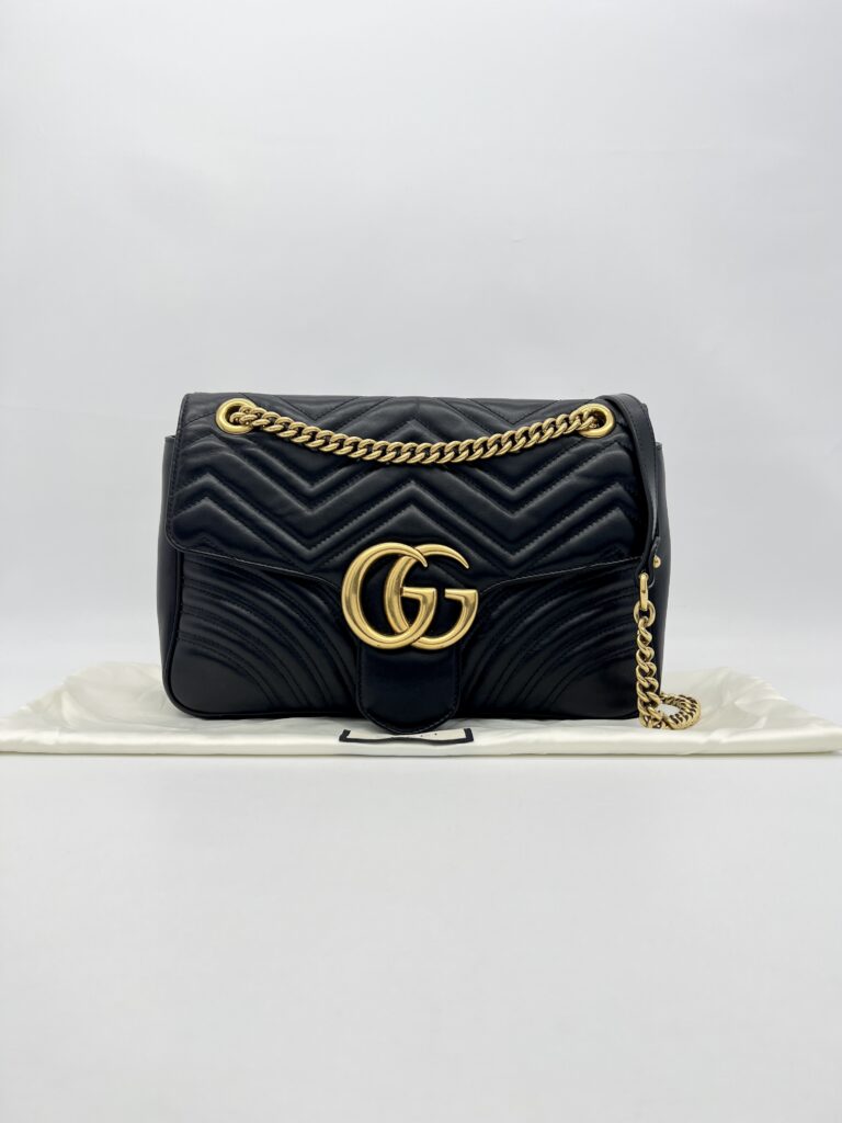 Gucci GG Marmont Medium Matelasse Black GHW