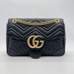 Gucci GG Marmont Medium Matelasse Black GHW