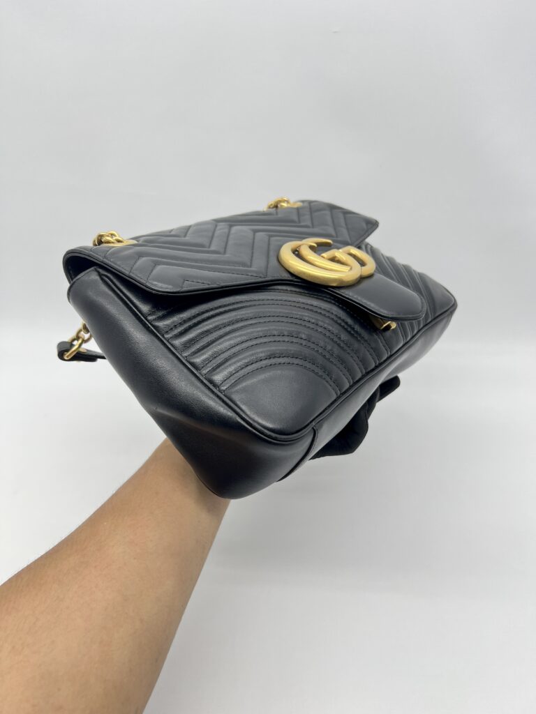 Gucci GG Marmont Medium Matelasse Black GHW