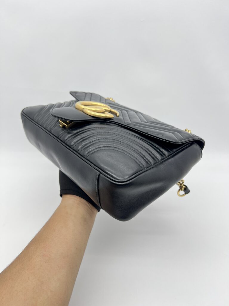 Gucci GG Marmont Medium Matelasse Black GHW
