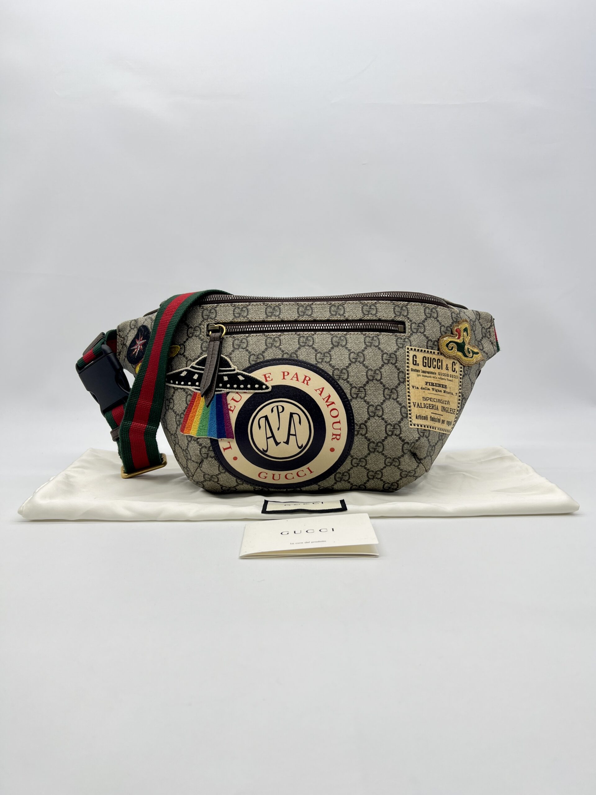 Gucci Courrier Belt Bag GG Supreme Beige New Acero GHW