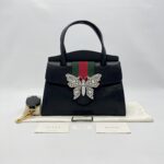 Gucci Medium Linea Totem Tote Black Web Stripe GHW