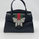 Gucci Medium Linea Totem Tote Black Web Stripe GHW