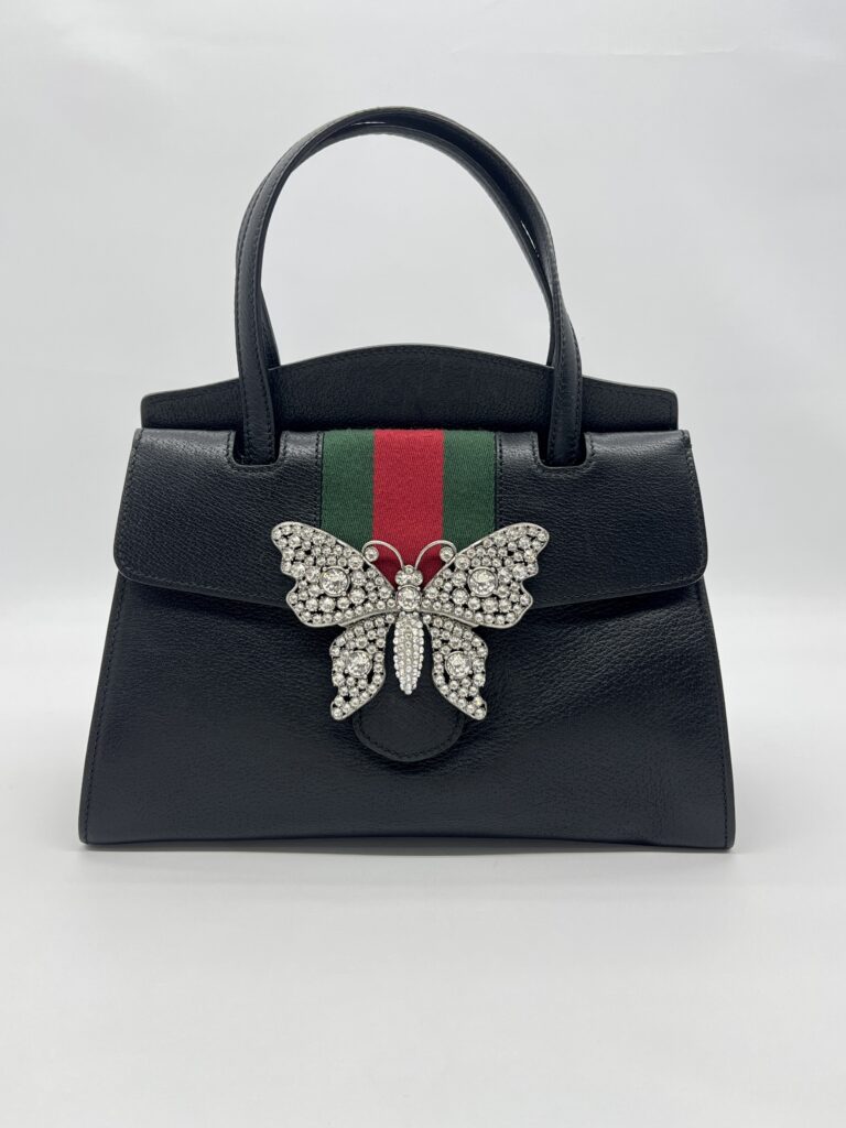 Gucci Medium Linea Totem Tote Black Web Stripe GHW