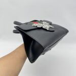 Gucci Medium Linea Totem Tote Black Web Stripe GHW