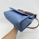 Hermes Herbag 31 Toile Militaire Bleu Agate PHW