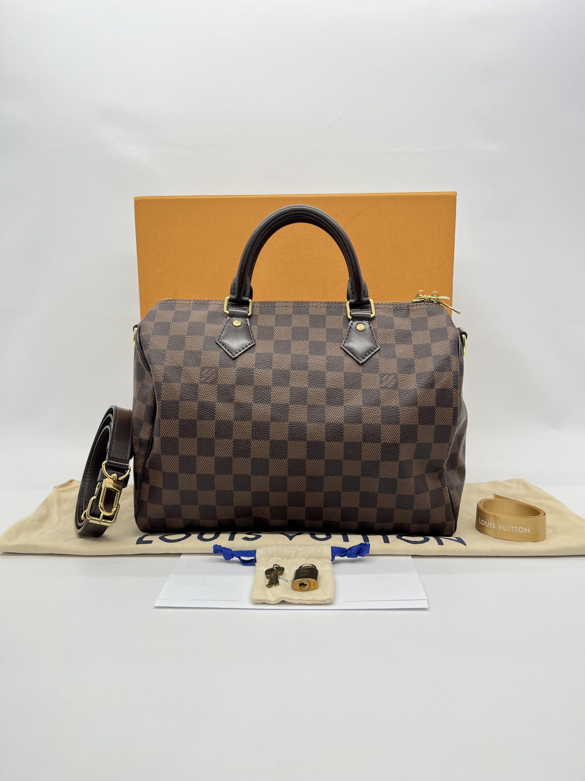 Louis Vuitton Speedy Bandou 30 Damier Ebene GHW