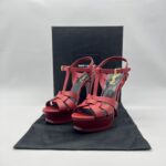 Saint Laurent Tribute Sandals Red GHW