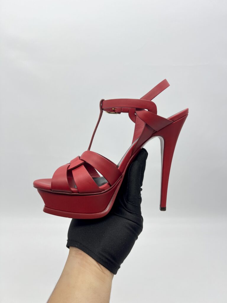 Saint Laurent Tribute Sandals Red GHW