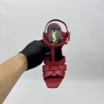Saint Laurent Tribute Sandals Red GHW