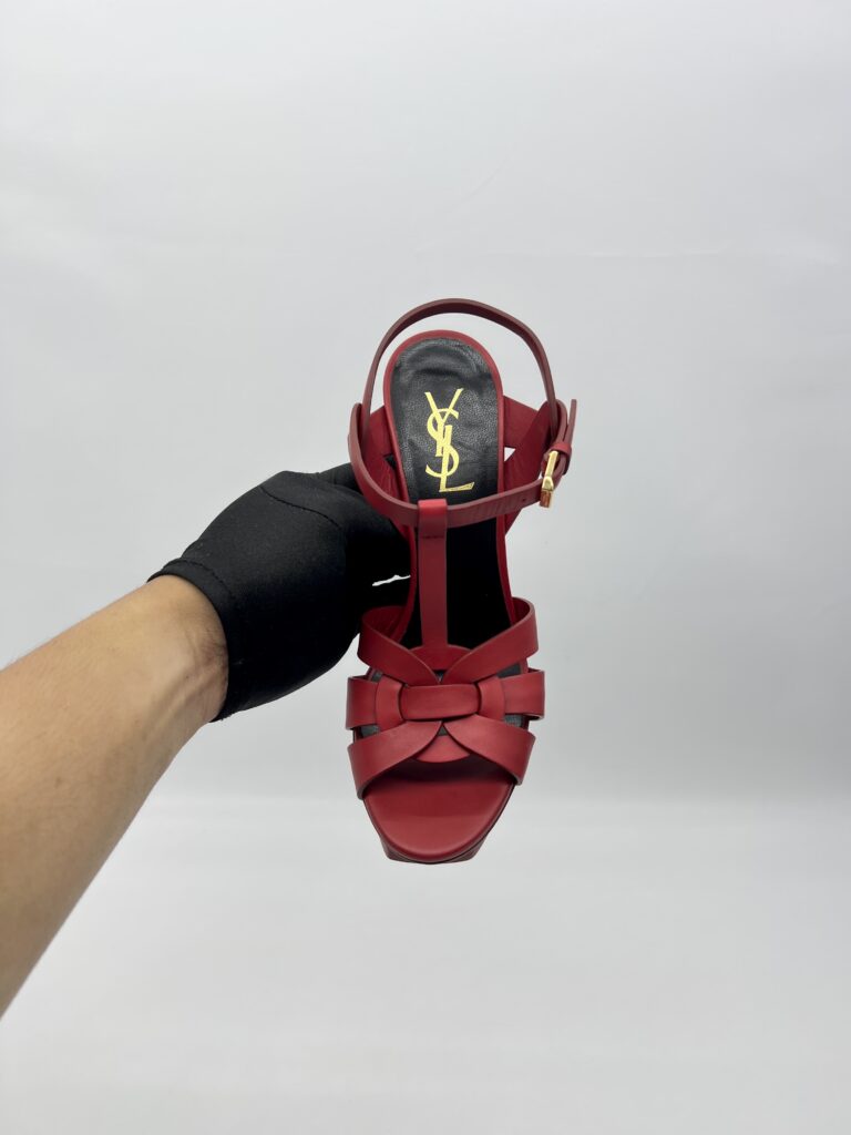 Saint Laurent Tribute Sandals Red GHW