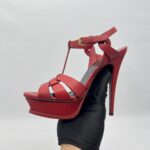 Saint Laurent Tribute Sandals Red GHW
