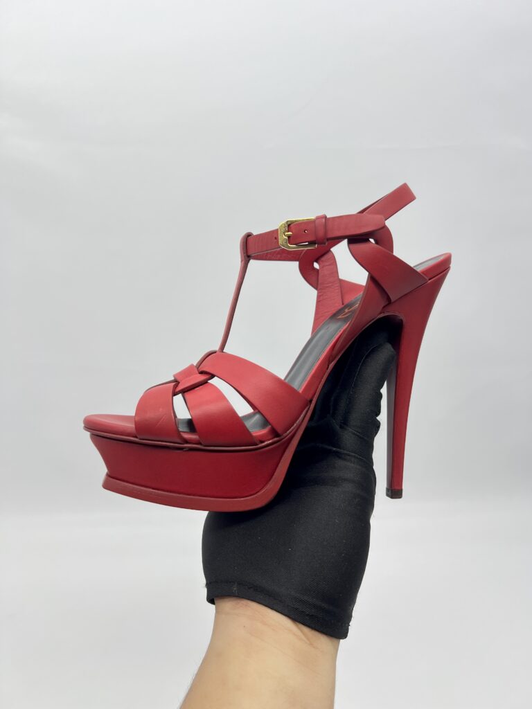 Saint Laurent Tribute Sandals Red GHW