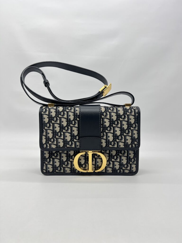 Dior 30 Montaigne Canvas Blue Oblique GHW