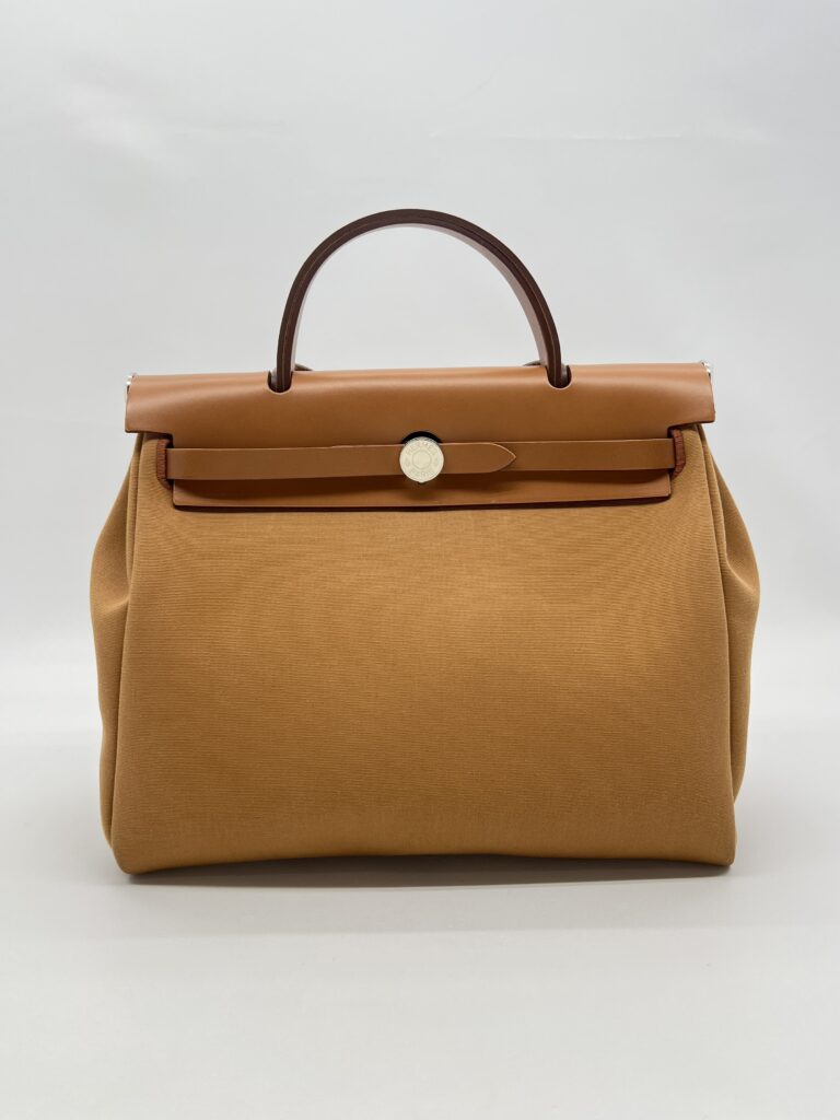 Hermes Herbag 31 Canvas Caramel Magnolia PHW