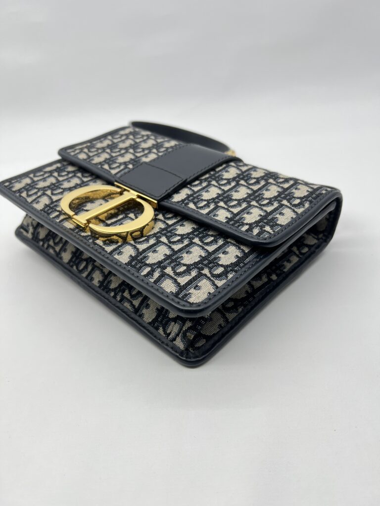 Dior 30 Montaigne Canvas Blue Oblique GHW