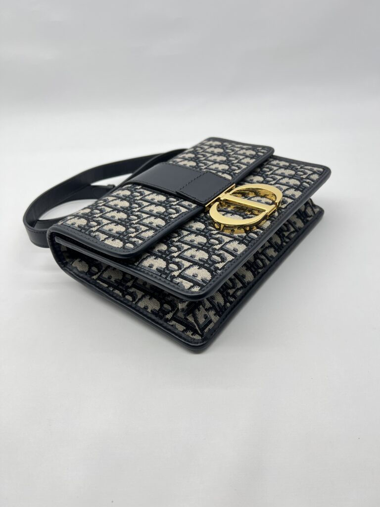 Dior 30 Montaigne Canvas Blue Oblique GHW