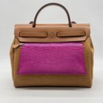 Hermes Herbag 31 Canvas Caramel Magnolia PHW
