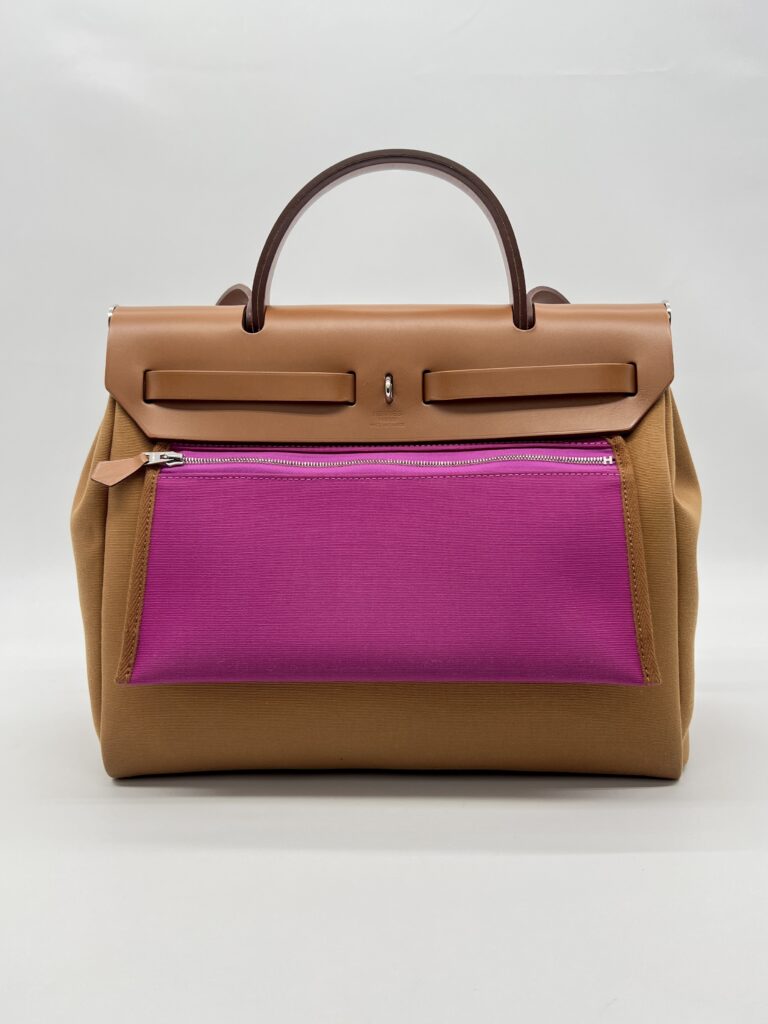Hermes Herbag 31 Canvas Caramel Magnolia PHW