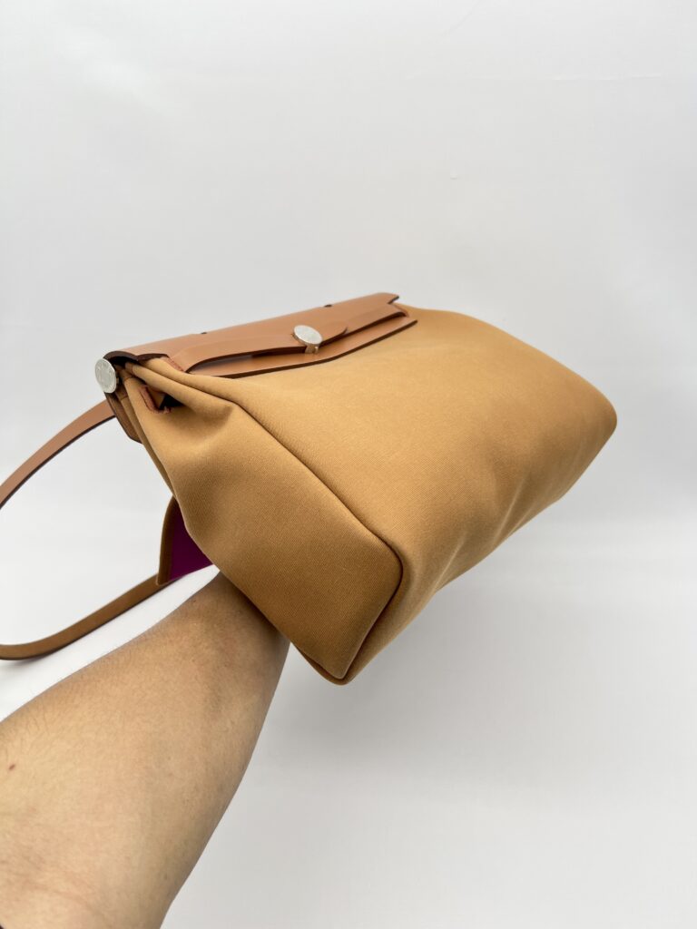 Hermes Herbag 31 Canvas Caramel Magnolia PHW