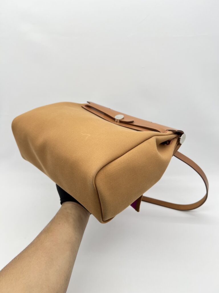 Hermes Herbag 31 Canvas Caramel Magnolia PHW