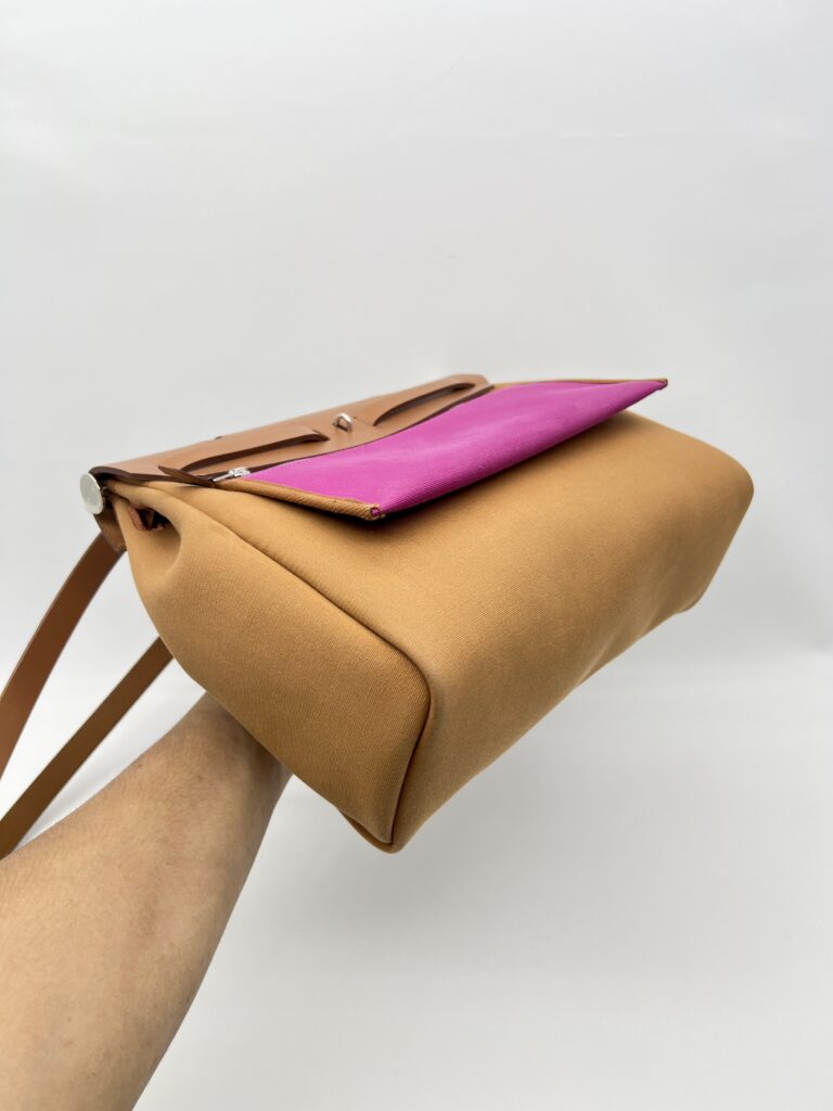 Hermes Herbag 31 Canvas Caramel Magnolia PHW