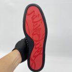 Christian Louboutin Roller Boat Slip On Toile Splash Black Red White