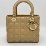 Dior Lady Dior Medium Dark Beige GHW