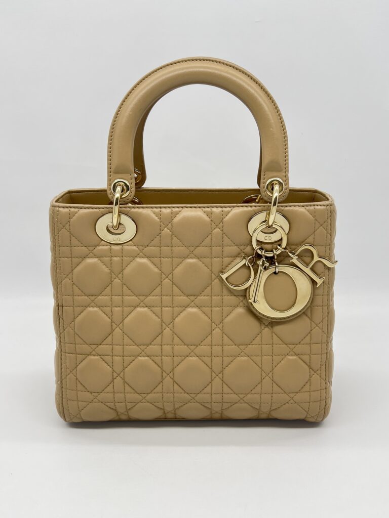 Dior Lady Dior Medium Dark Beige GHW