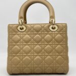 Dior Lady Dior Medium Dark Beige GHW