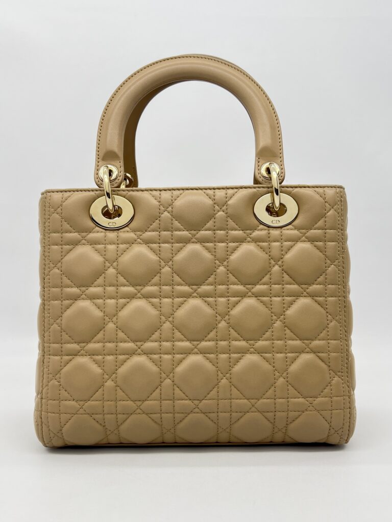 Dior Lady Dior Medium Dark Beige GHW
