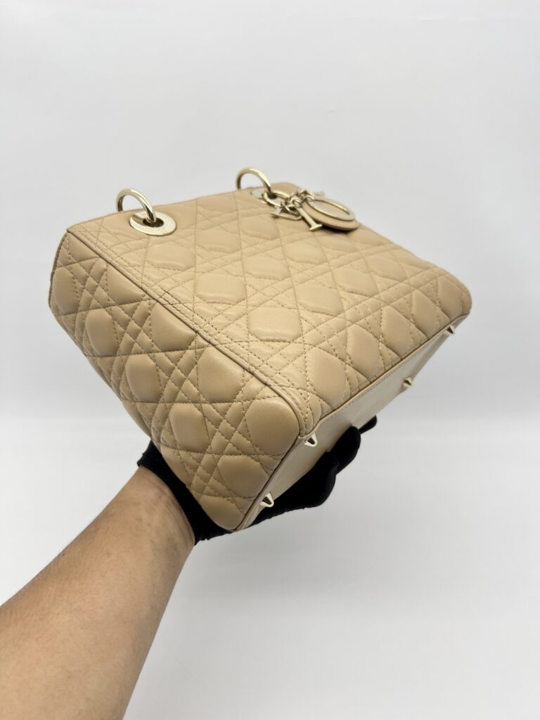 Dior Lady Dior Medium Dark Beige GHW