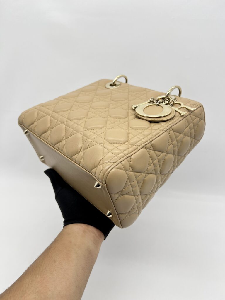 Dior Lady Dior Medium Dark Beige GHW