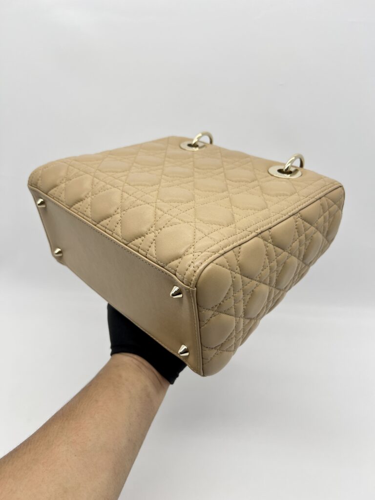 Dior Lady Dior Medium Dark Beige GHW